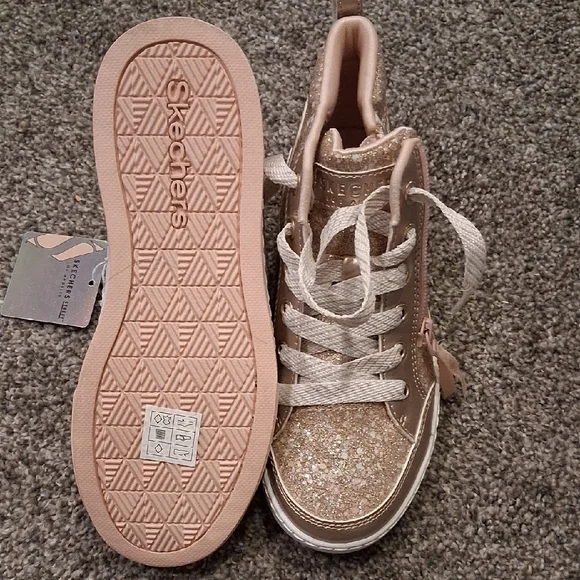 Skechers Kids Shimmering High-Top Sneakers - Gold - Picture 2 of 6